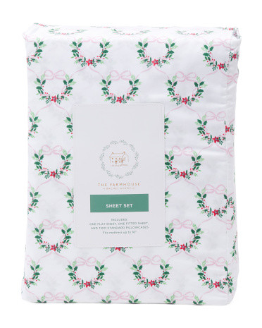 Wreaths And Ribbons Sheet Set | TJ Maxx