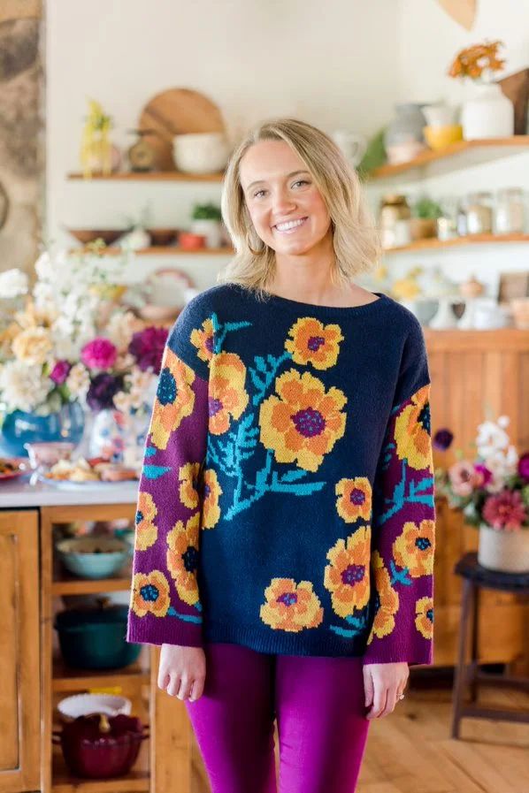 The Pioneer Woman Garden Floral Pullover Sweater, Women's | Walmart (US)