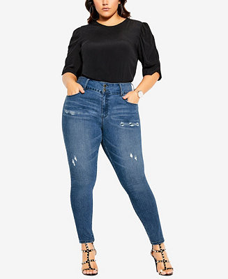 CITY CHIC Women's Asha Baby Rip Skinny Jean - Macy's | Macy's