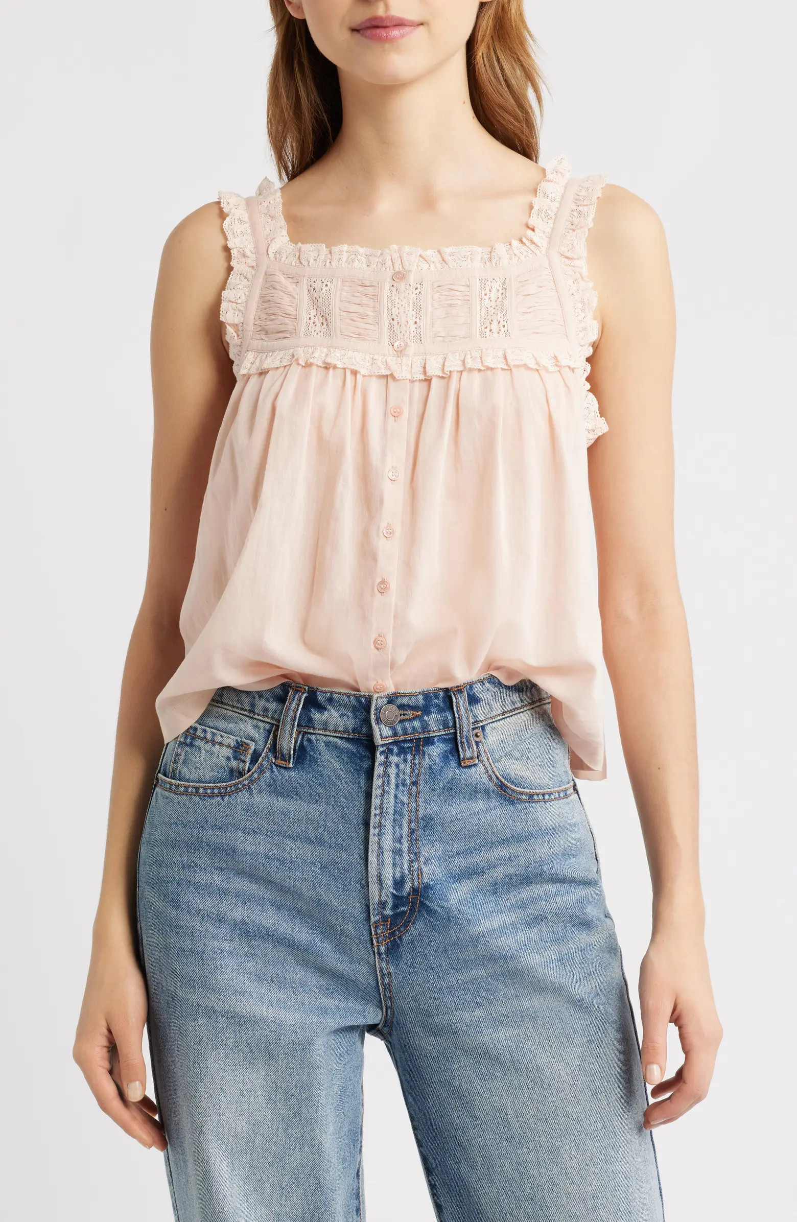 Fidella Lace Trim Top | Nordstrom