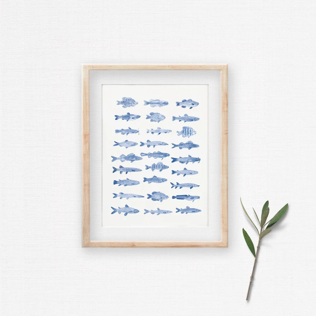 fish art print | sea art | fishes illustration | wall art sea decor | fish poster | nautical art ... | Etsy (US)