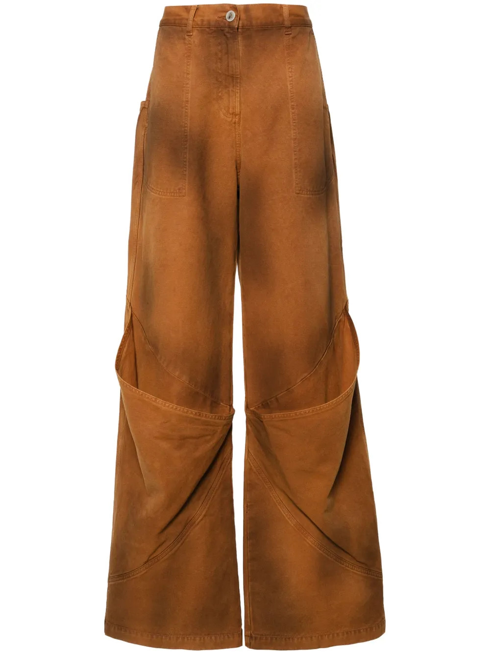The Attico Cotton Trousers | Brown | FARFETCH | Farfetch Global