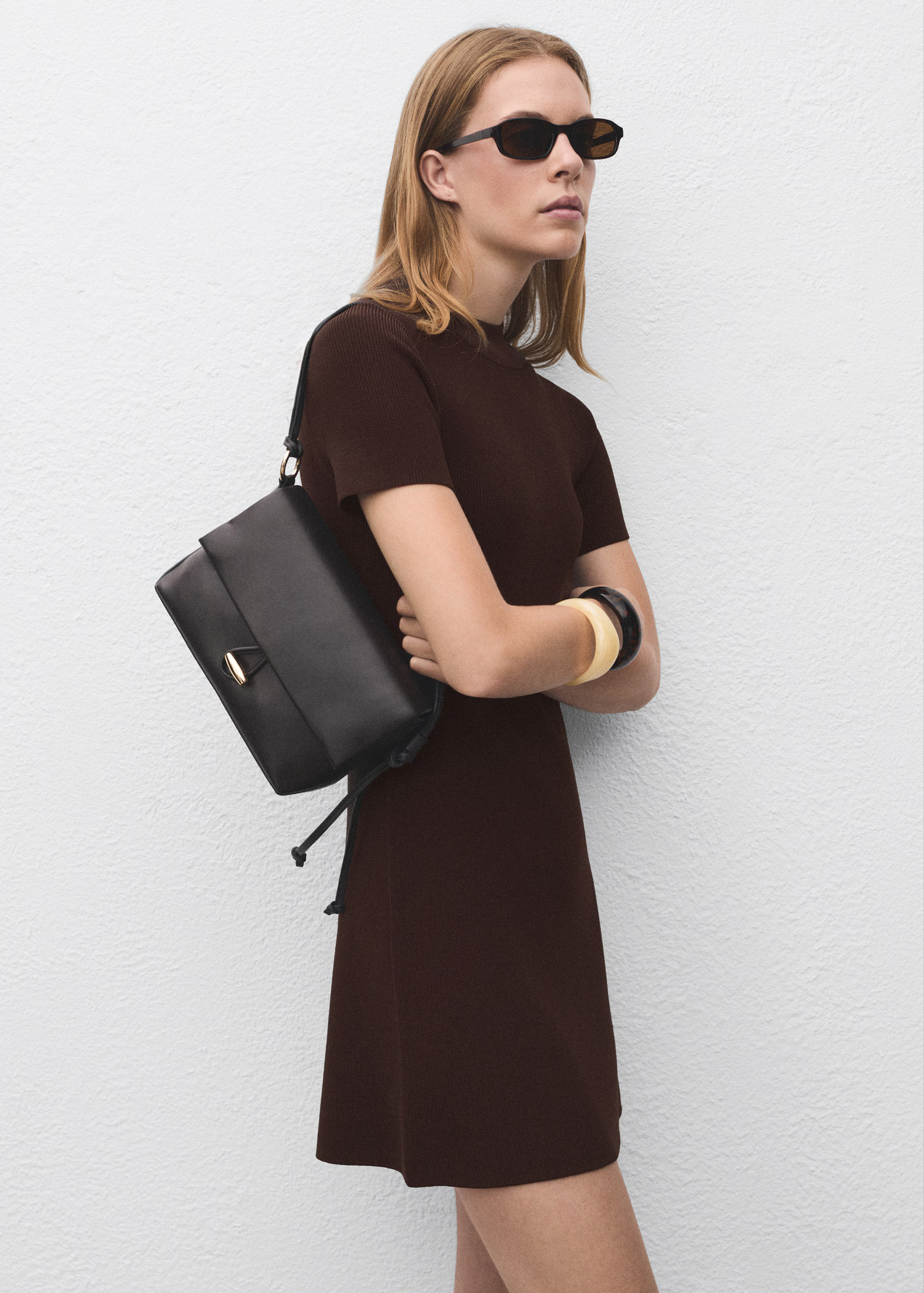 Perkins-neck knitted dress - Women | MANGO USA | Mango (US/MX/AU)