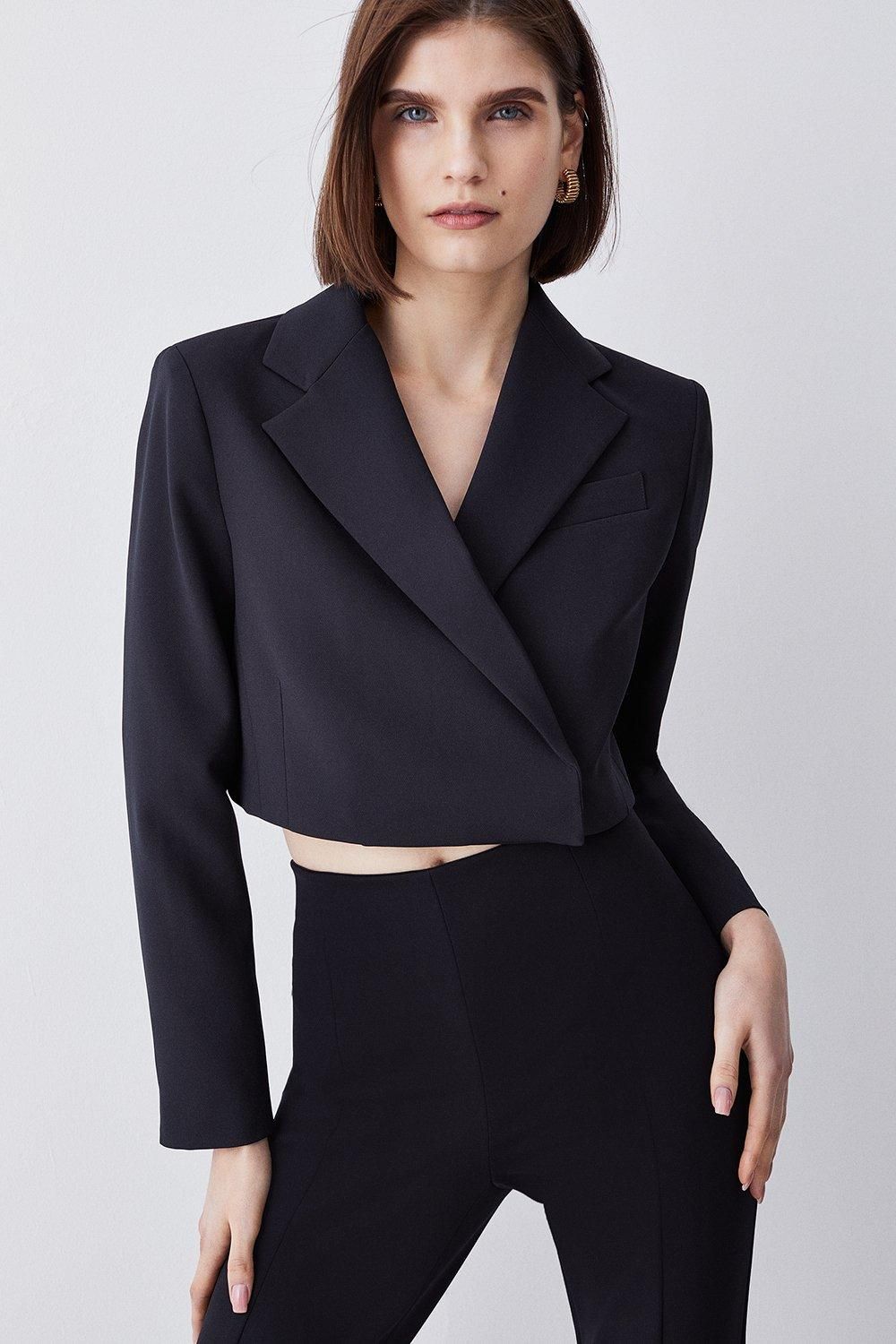 Tailored Cropped Blazer | Karen Millen UK + IE + DE + NL