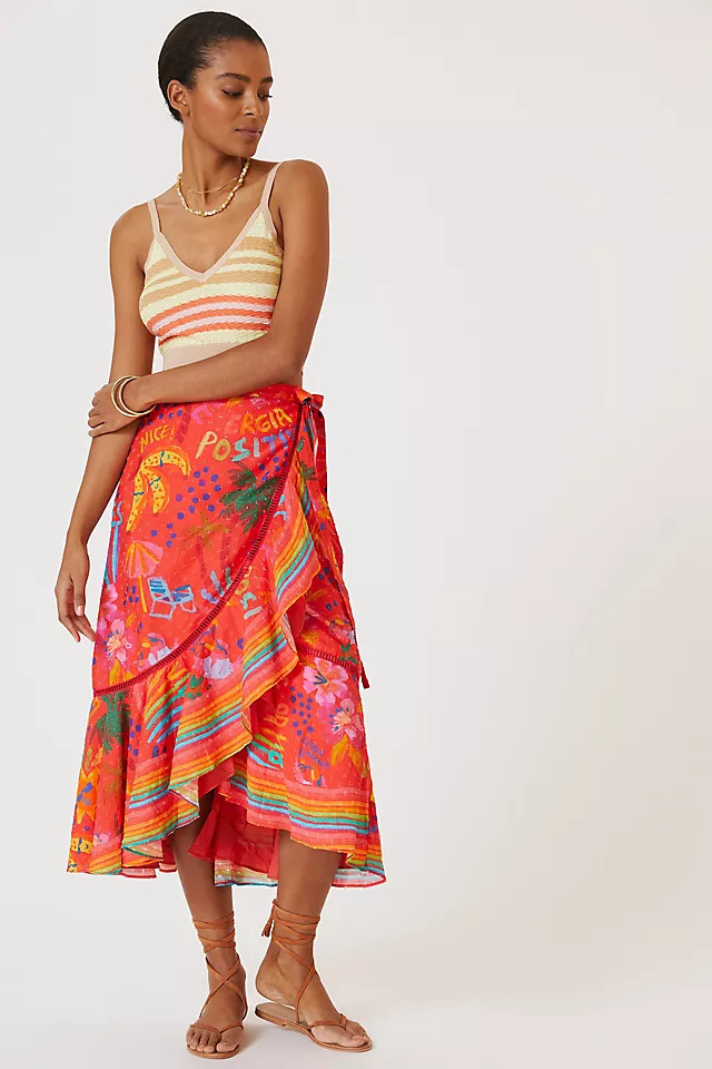 Farm Rio Printed Wrap Maxi Skirt | Anthropologie (US)