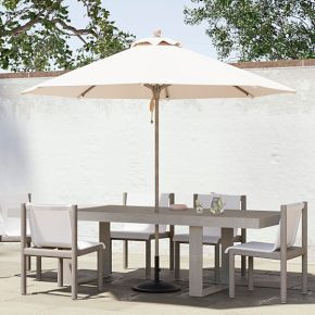Round Outdoor Umbrella (9') - Wood Pole | West Elm CA