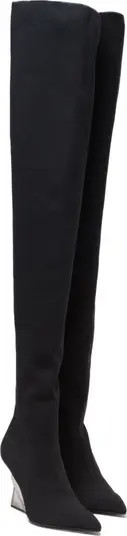 Balmain Wedge knit thigh-high boots | Nordstrom | Nordstrom