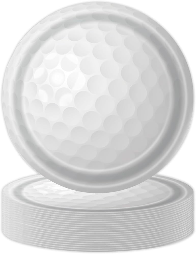 50PCS Golf Ball Party Paper Plates 7 Inch, Disposable Golf Birthday Party Supplies Cake Dessert P... | Amazon (US)