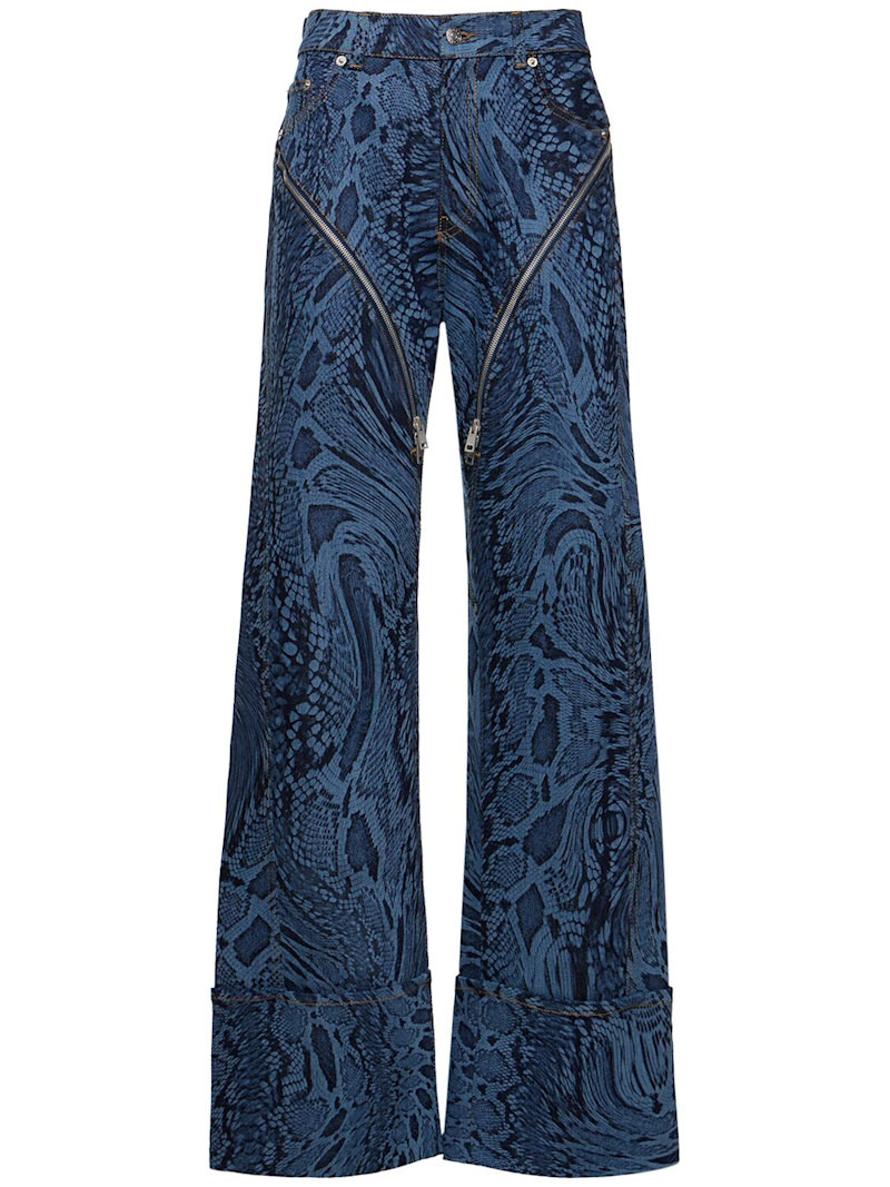 Laser Snake high rise denim zip jeans | Luisaviaroma