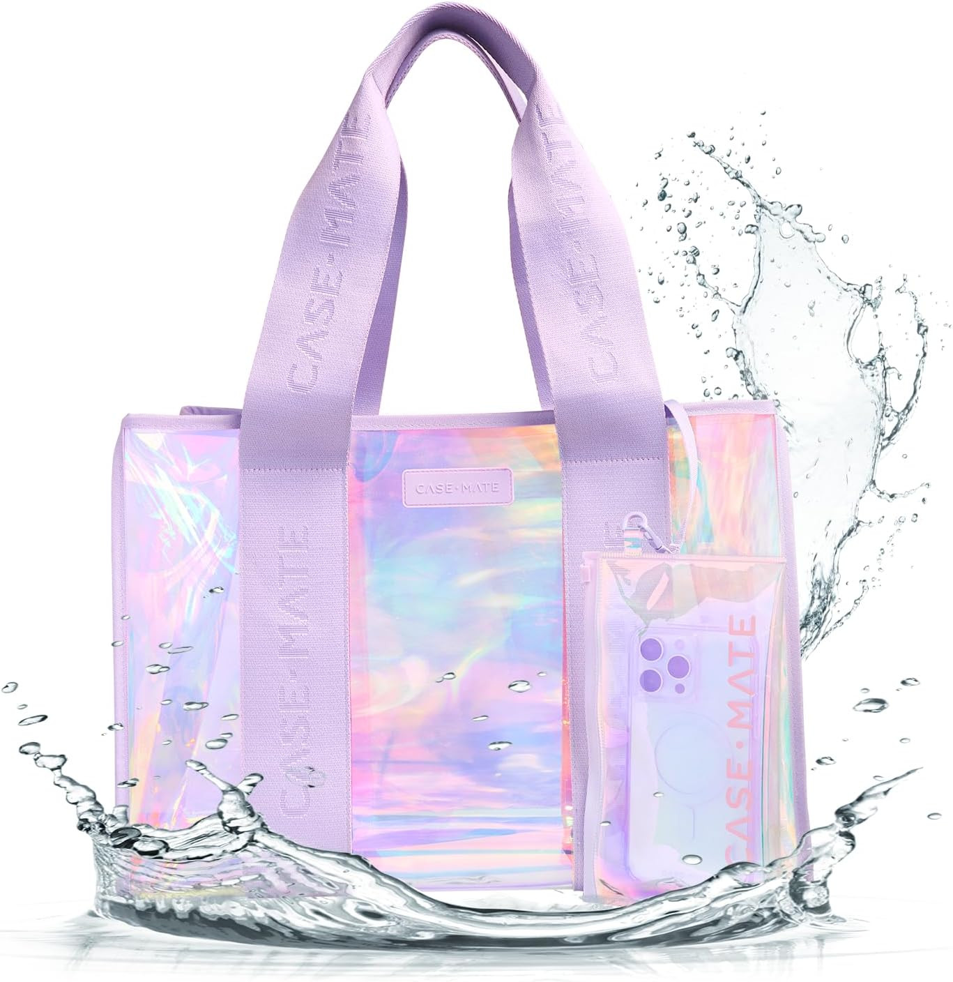 Case-Mate Soap Bubble Beach Tote - Iridescent Beach Bag with Phone Pouch for Women - Waterproof, ... | Amazon (US)