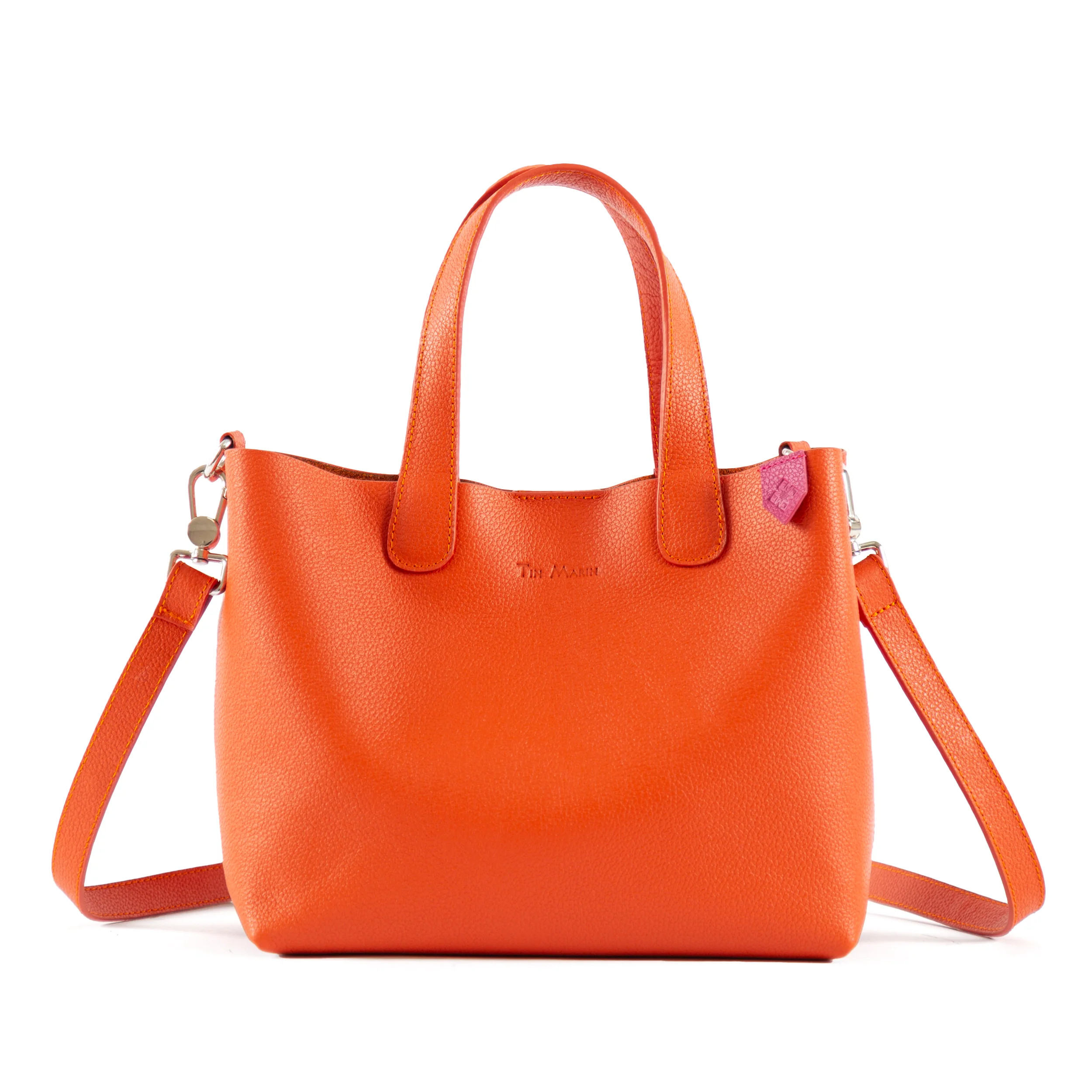 Emma Leather Crossbody - Orange | Tin Marin