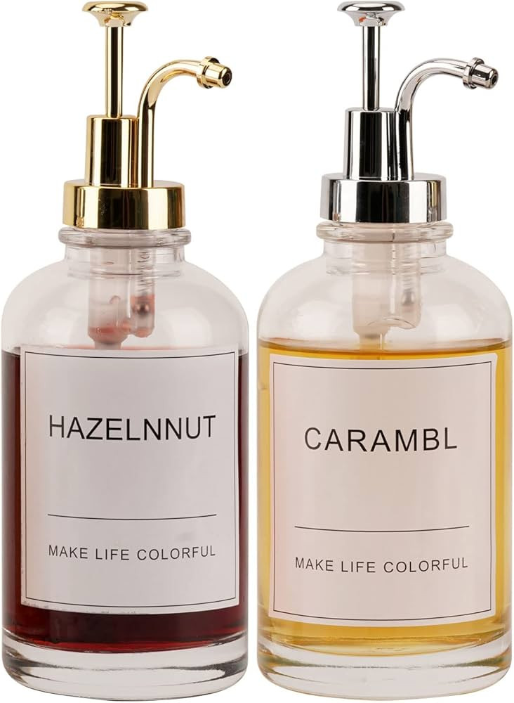 MSTCMZP Coffee Syrup Dispenser for Coffee Bar Coffee Bar Accessories,500ML Glass Coffee Syrup Pum... | Amazon (US)