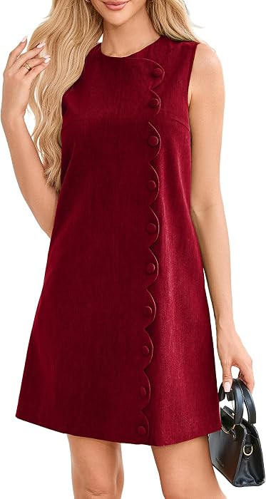 Button Front, Casual, Tunic Dress, Jumper Dress, Work Dress, Retro Corduroy Jumper, Layering Outf... | Amazon (US)