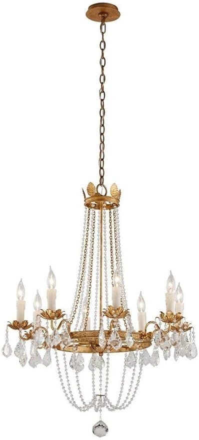 Troy Lighting F5366 Viola - Eight Light Medium Chandelier, Distressed Gold Leaf Finish with Handm... | Amazon (US)