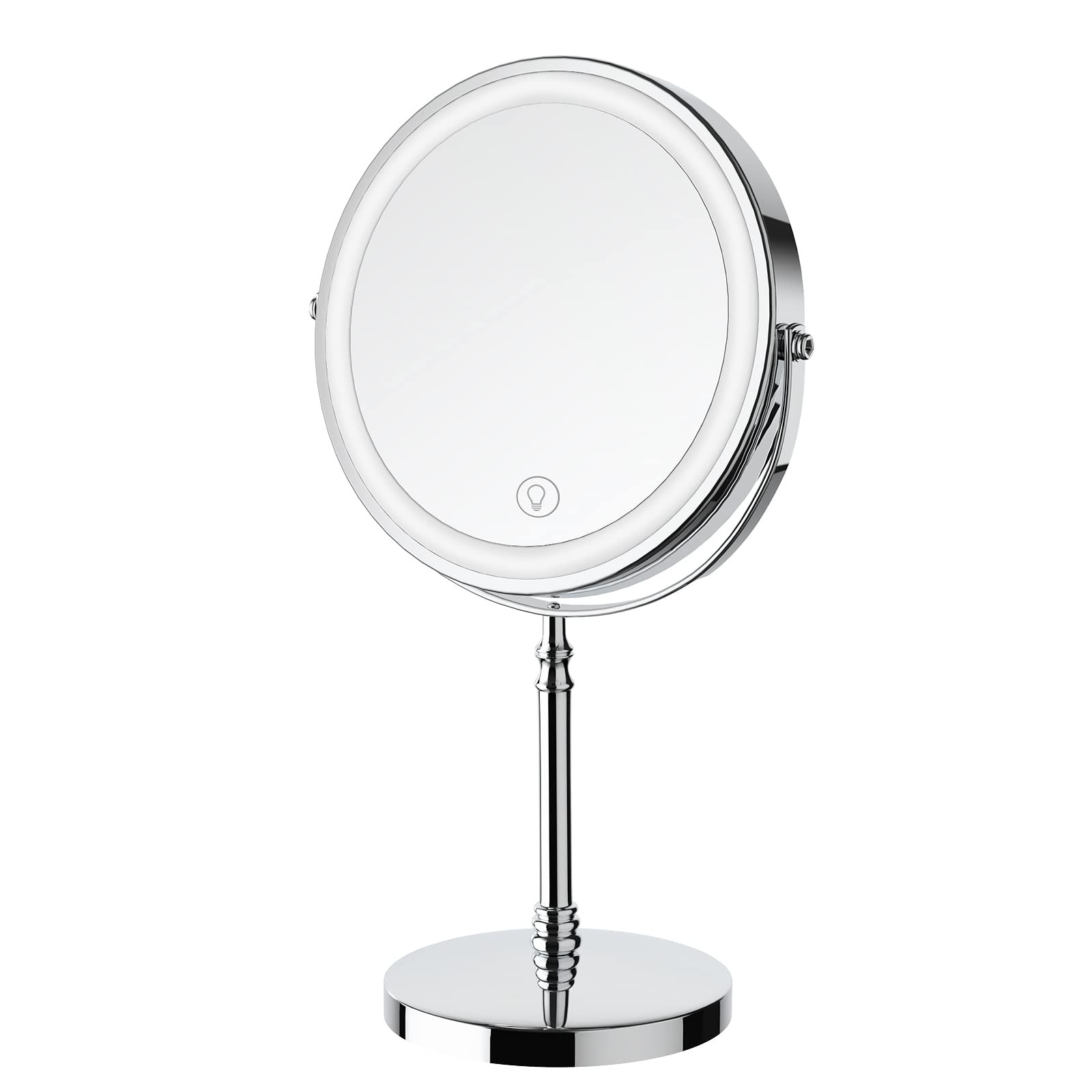 Lighted Makeup Mirror, 3000 mAh Rechargeable Double Sided Magnifying Mirror with 3 Colors, 1x/10x... | Amazon (US)
