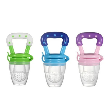 ‌SUTENG Infant Fresh Food Feeder – Chewable Fruit Pacifier for Toddlers (3-Pack, Multi-Color)‌ | Walmart (US)