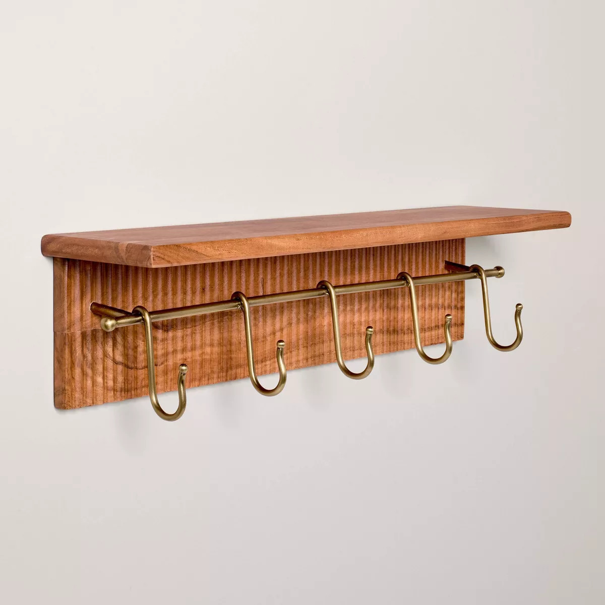 24" Grooved Wall Shelf with Rail and Hooks - Hearth & Hand™ with Magnolia | Target