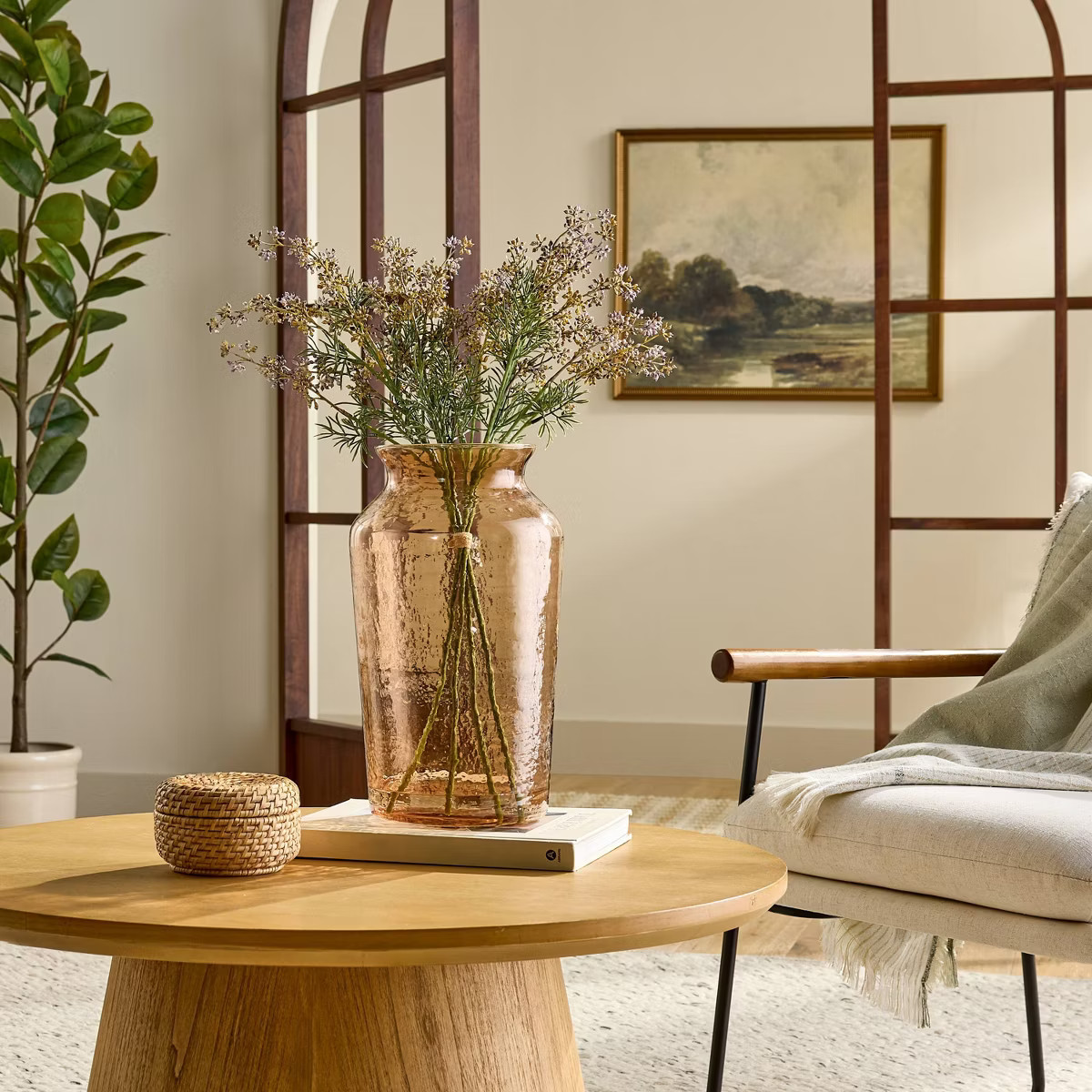 Tan Glass Decorative Flower Vase - Hearth & Hand™ with Magnolia | Target