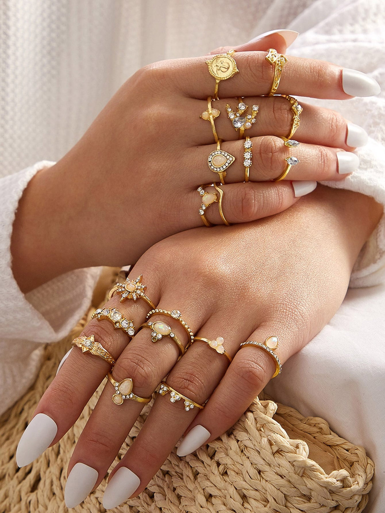 19pcs Rhinestone Decor Ring | ROMWE