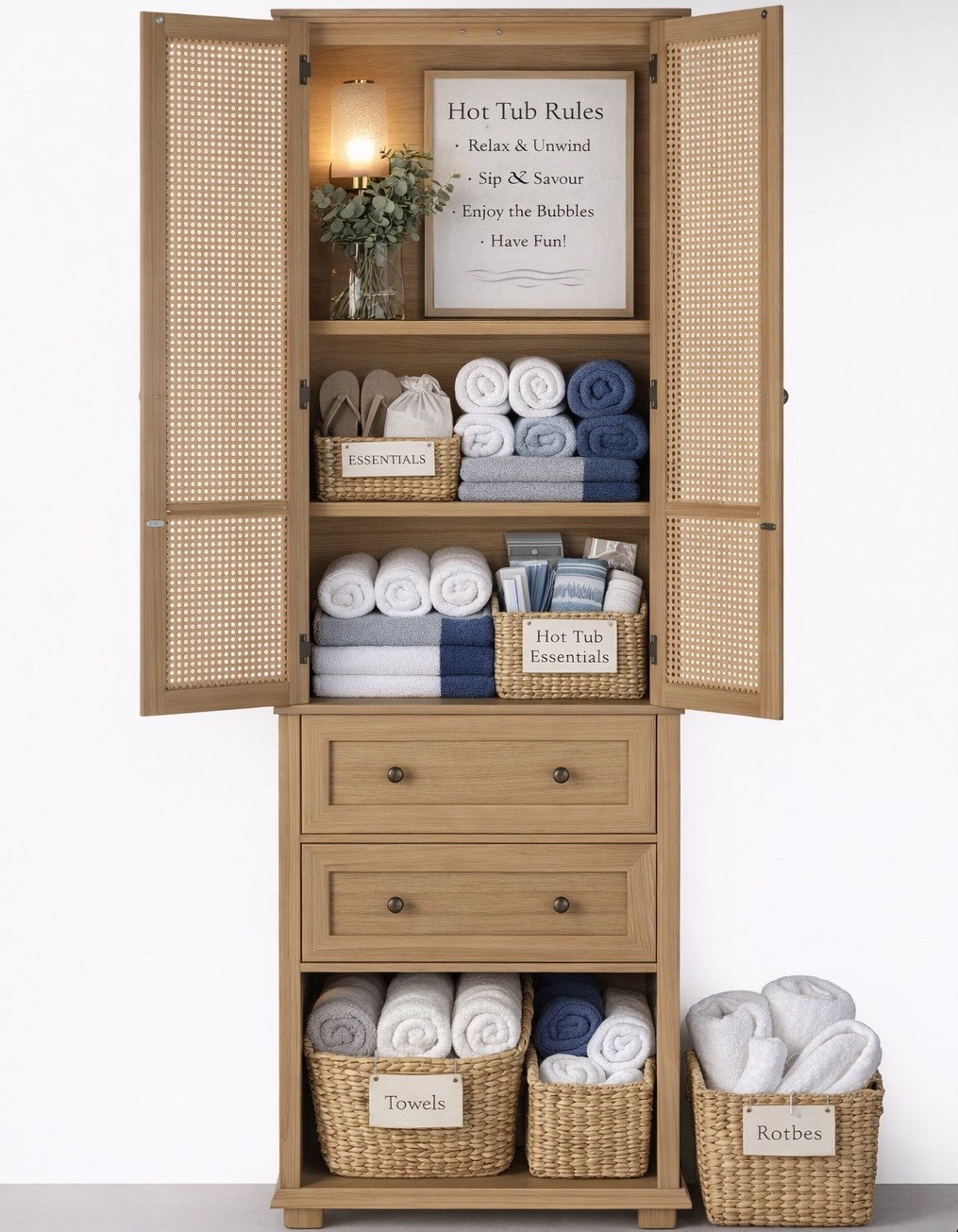 Adding a hot tub right outside of our basement and developed this cabinet to meet the needs of the guests! 

#LTKHome #LTKdayinmylife #LTKTravel