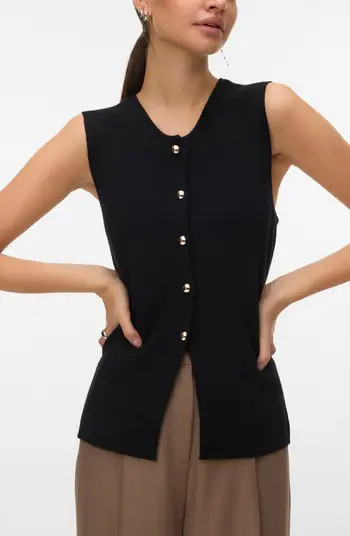 VERO MODA Saba Button Front Sweater Vest | Nordstromrack | Nordstrom Rack