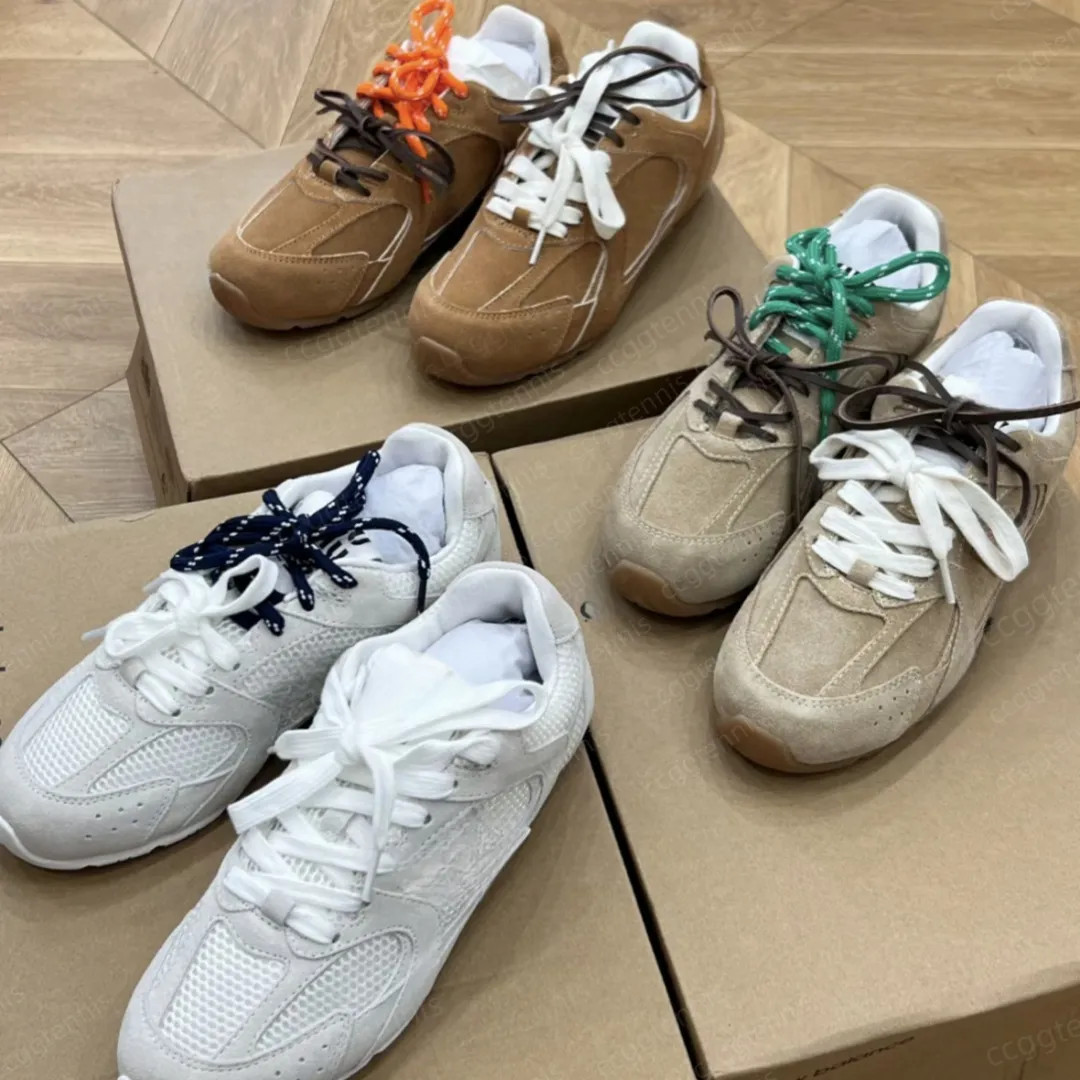 Designer Casual Shoes Women Men Suede Lace Up Sneakers Classic White Mesh Shoe size Soft Comforta... | DHGate