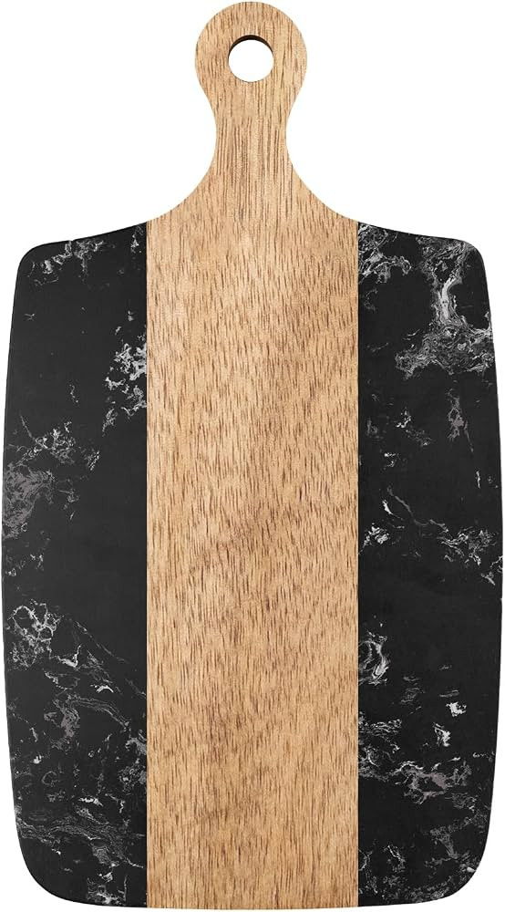 Marble Cutting Board, Charcuterie Board with Handle, Marble and Acacia Tray for steak, cheese, ha... | Amazon (US)