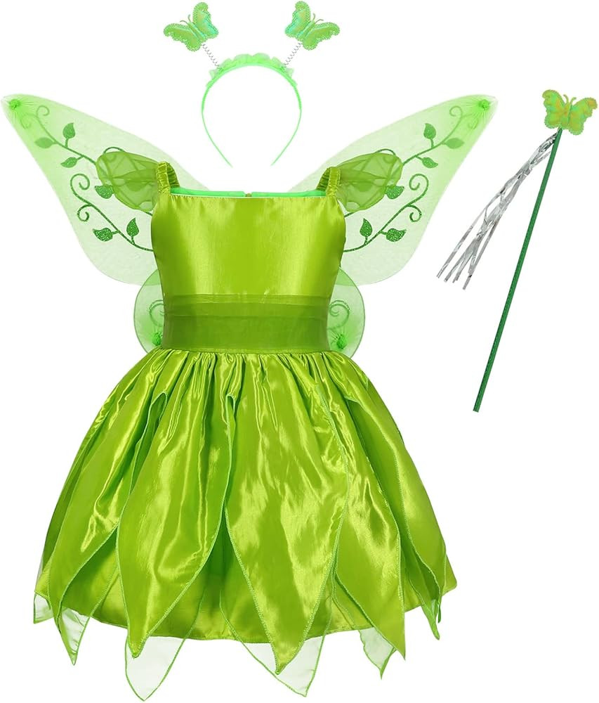 Jurebecia Princess Tinkerbell Costume for Girls Fancy Halloween Birthday Party Outfit Fairy Dress... | Amazon (US)