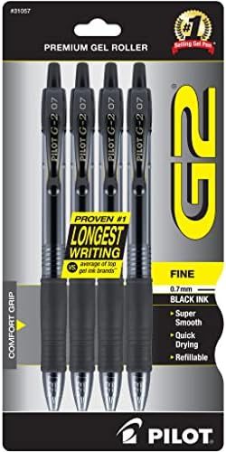 PILOT G2 Premium Refillable and Retractable Rolling Ball Gel Pens, Fine Point, Black Ink, 4-Pack ... | Amazon (US)