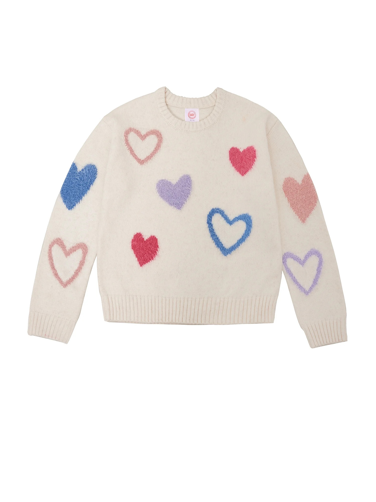 Wonder Nation Girls Feather Sweater, Sizes 4-18 | Walmart (US)