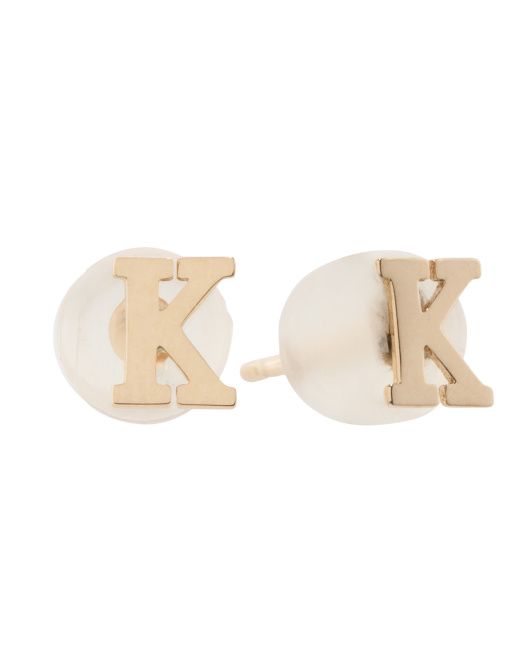 14k Gold Initial Stud Earrings | TJ Maxx