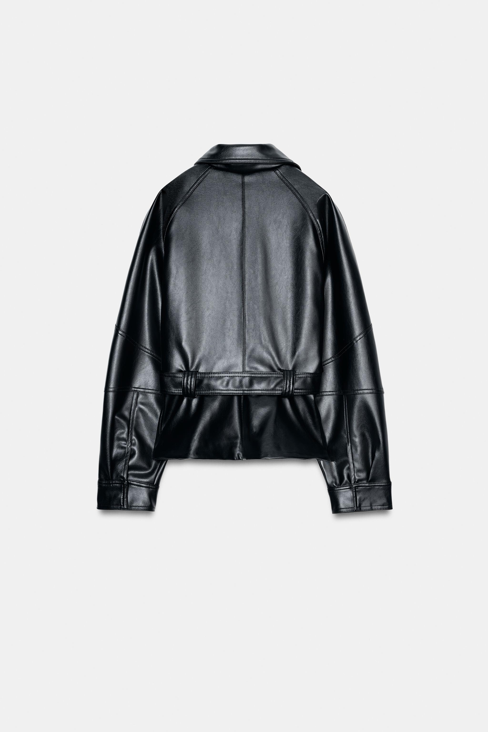 BELTED LEATHER EFFECT JACKET | Zara UK