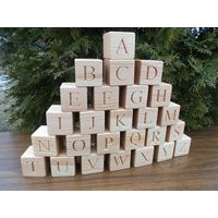 26 Wooden English Alphabet Blocks, Blocks With Letters, Personalized Baby Shower Gift, Christmas Abc | Etsy (US)