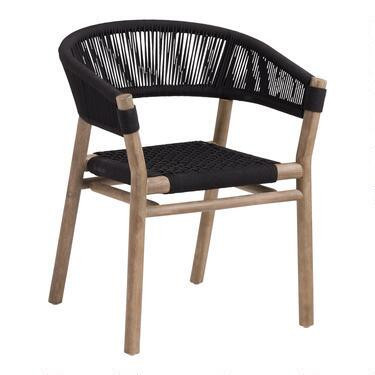 Cabrillo Acacia Wood And Rope Outdoor Dining Chair Set of 2 | World Market