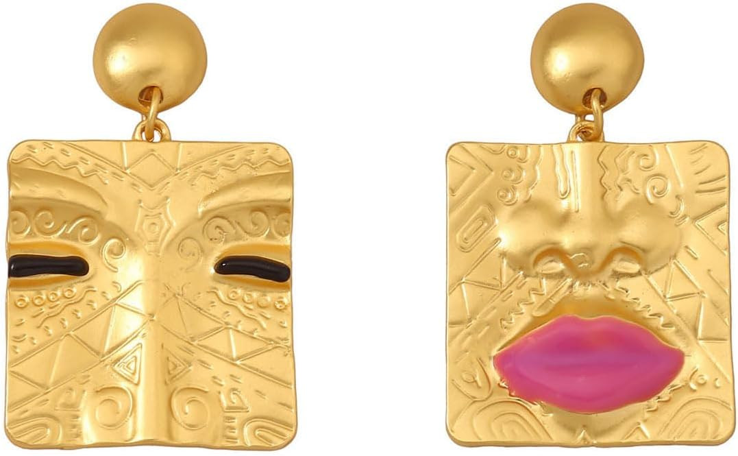 Human Face Earrings Abstract Unique Earrings Asymmetrical Woman Face Earrings Vintage Earrings Li... | Amazon (US)