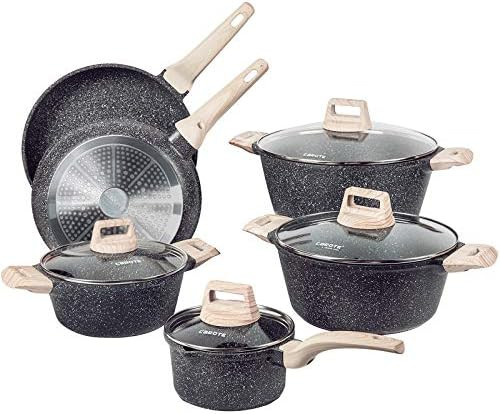 Carote Nonstick Kitchen Cookware Set,10 Pcs Pots and Pans Set Nonstick Cookware Sets, Essetial Wo... | Amazon (US)