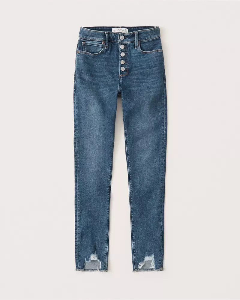High Rise Super Skinny Ankle Jeans | Abercrombie & Fitch (US)