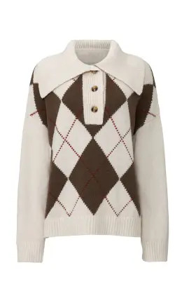 Kei Argyle Polo Sweater | Rent the Runway