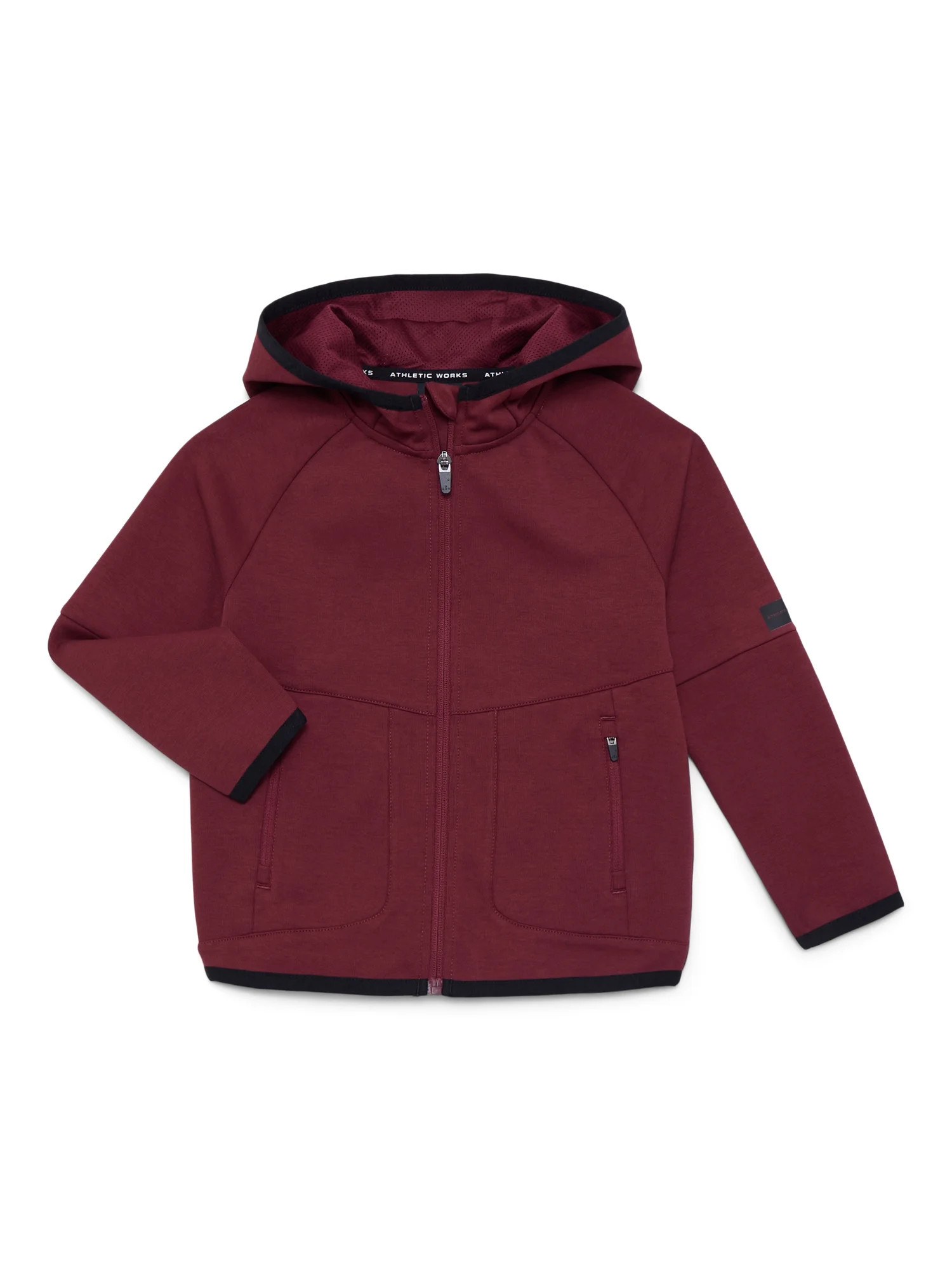 Athletic Works Boys Double Knit Zip Hoodie, Midweight, Sizes 4-18 & Husky | Walmart (US)