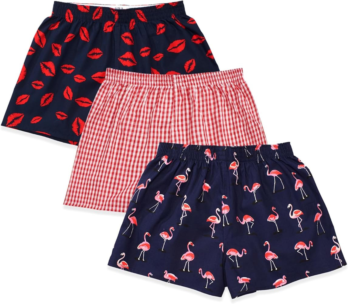 Boxer Shorts for Women Gingham Sleep Y2k Printed Boxers Pj Boxer Short Trendy Checkered Baggy Pj ... | Amazon (US)