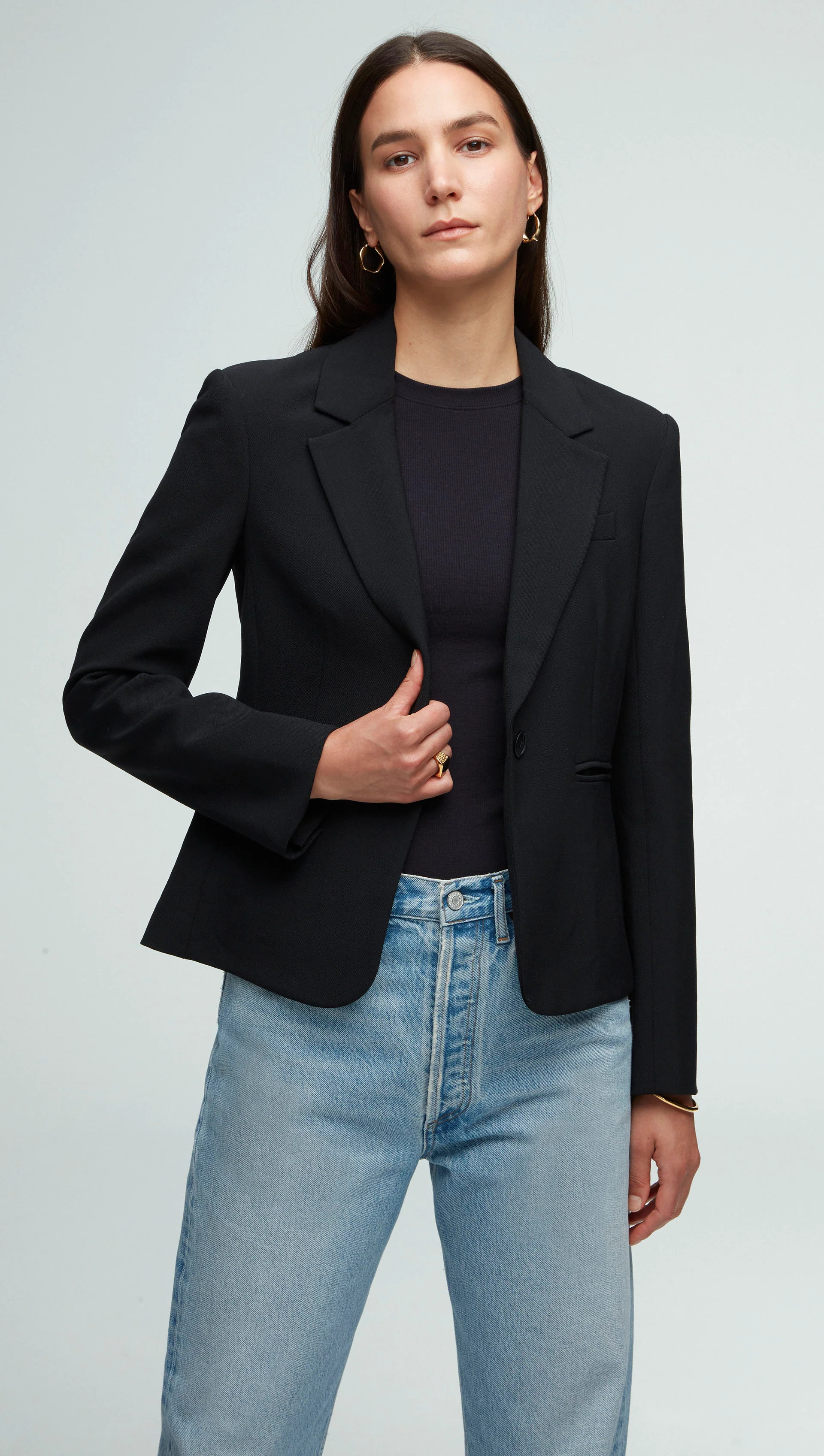 Argent: Schoolboy Blazer in Textured Crepe | Women's Blazers | Argent | Argent