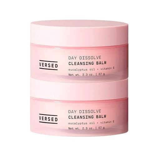 Versed Day Dissolve Cleansing Balm - Makeup Melting Balm Infused with Vitamin E + Eucalyptus Oil to Calm Skin - Oil Based Double Cleanser with Avocado + Jojoba Oil, 2.3oz each, Pack of 2 | Amazon (US)
