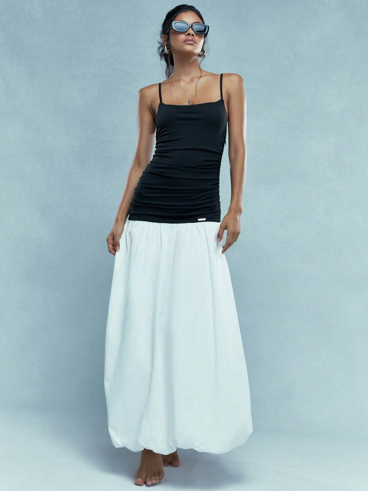 MISSGUIDED Vestito lungo da cami maxi con bolle ruched a blocchi di colore | SHEIN ITALIA | SHEIN