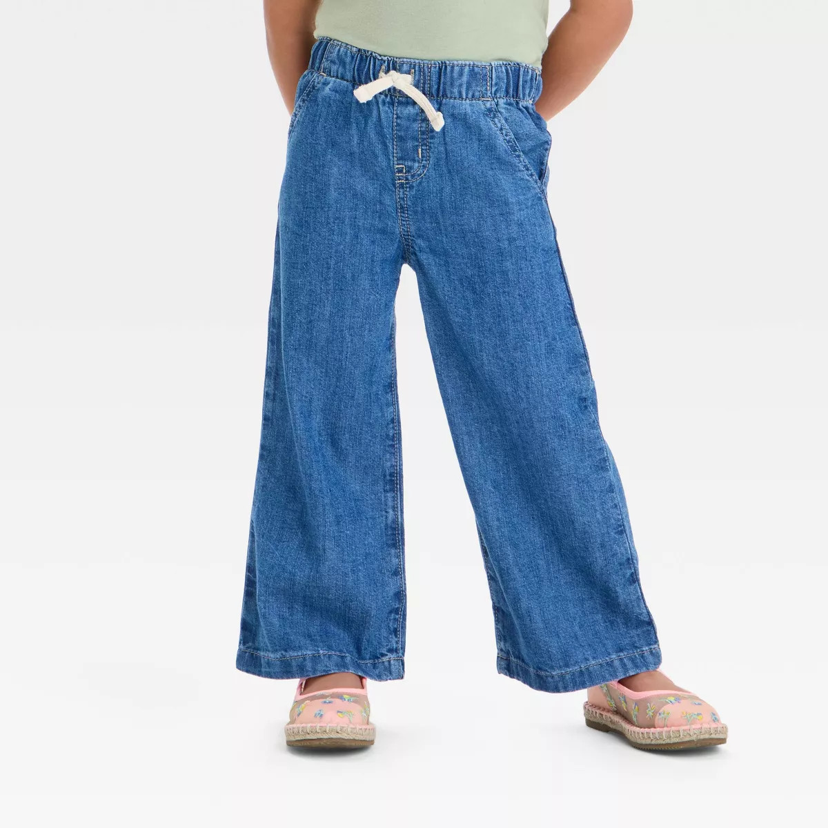 Toddler Girls' Wide Leg Pull-On Pants - Cat & Jack™ Blue | Target
