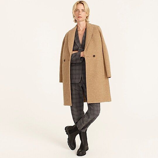 Daphne topcoat in boiled wool, thanksgiving outfit casual, camel coats, wool coat, wool camel coat | J.Crew US