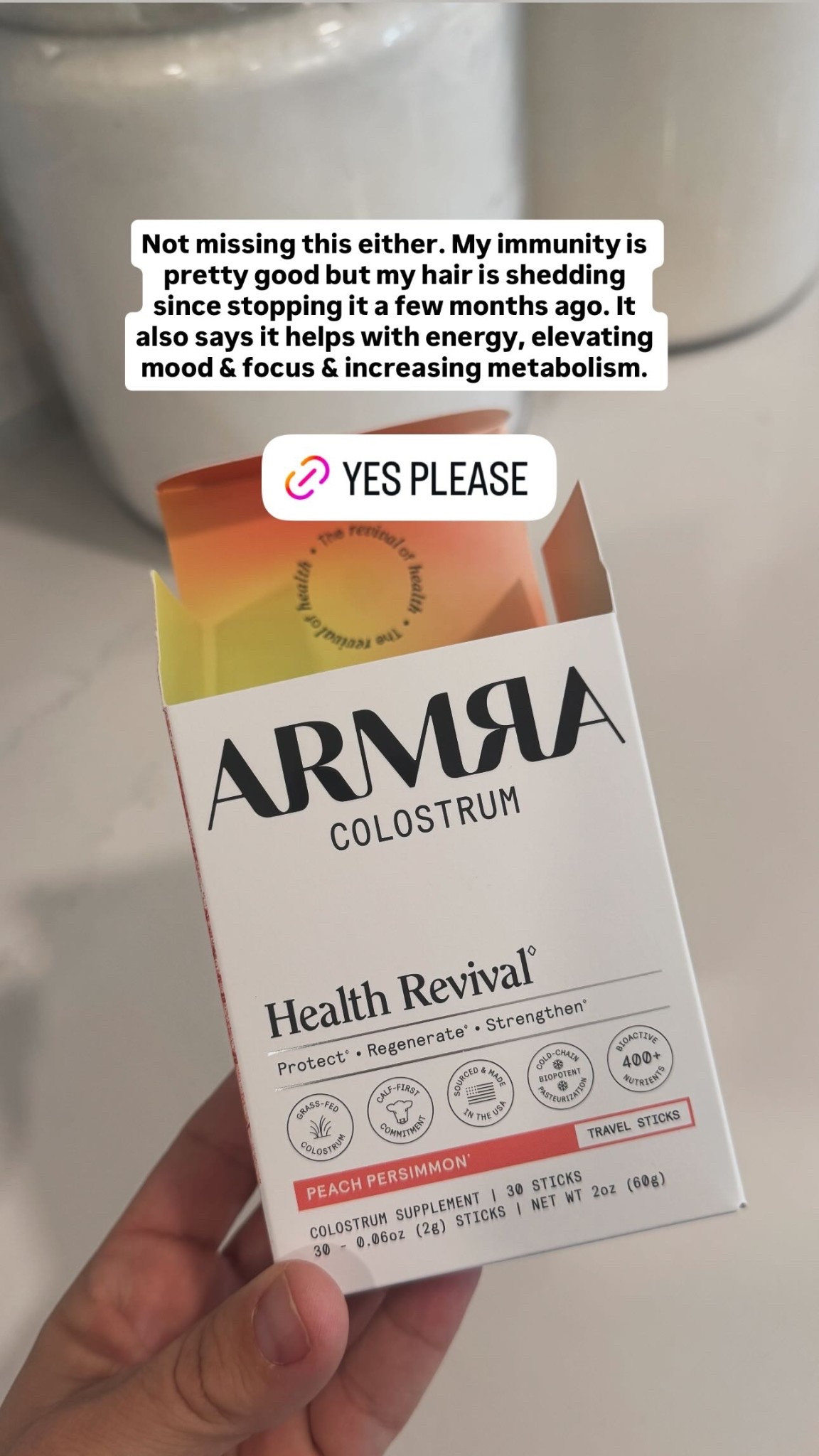 Not missing this either. My immunity is pretty good but my hair is shedding since stopping it a few months ago. It also says it helps with energy, elevating mood & focus & increasing metabolism. 

 