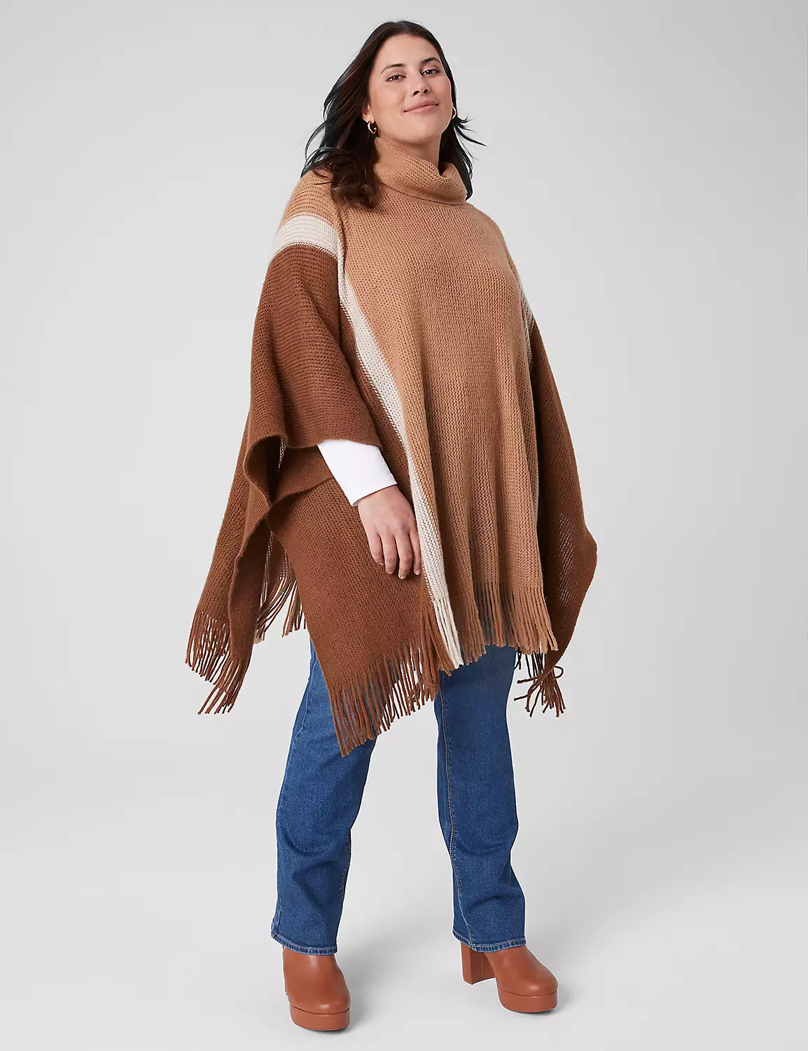 COLORBLOCK FRINGE HEM OVERPIECE | LaneBryant | Lane Bryant (US)