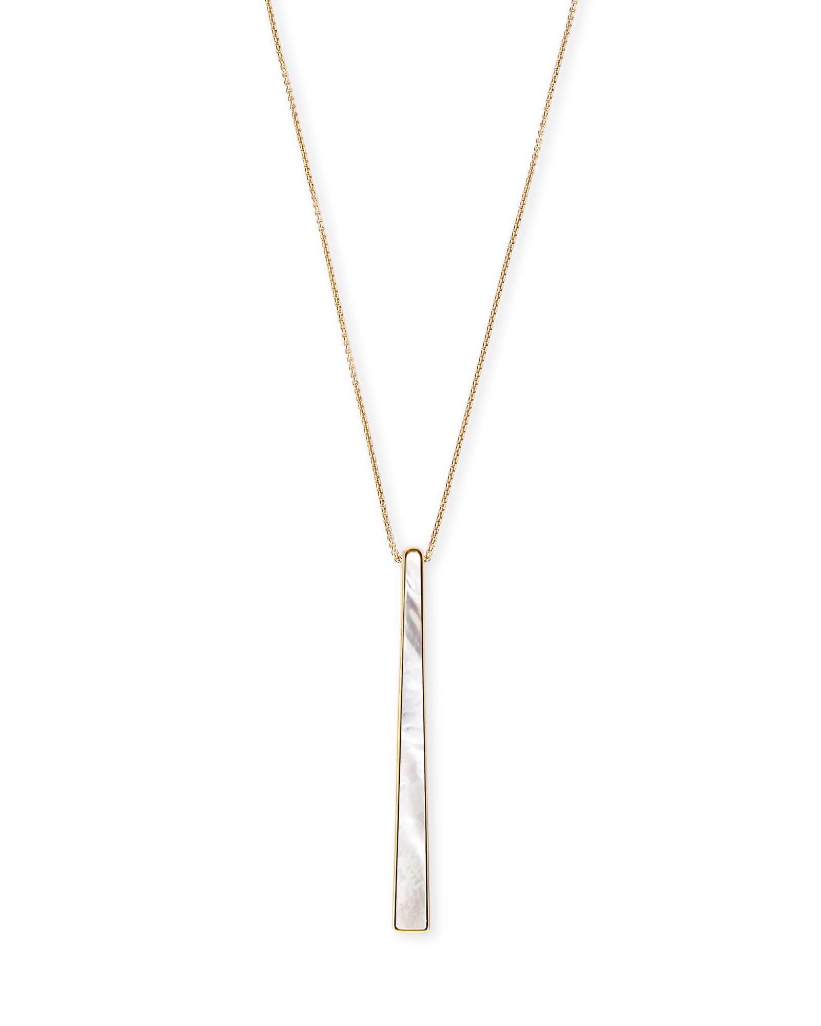 Baleigh Gold Long Pendant Necklace in Ivory Pearl | Kendra Scott
