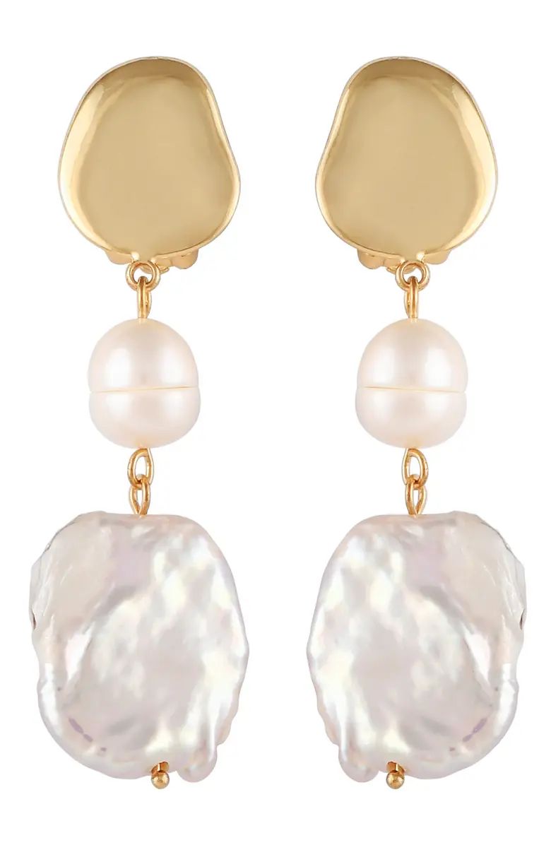 Vince Camuto Imitation Pearl Clip-On Drop Earrings | Nordstrom | Nordstrom