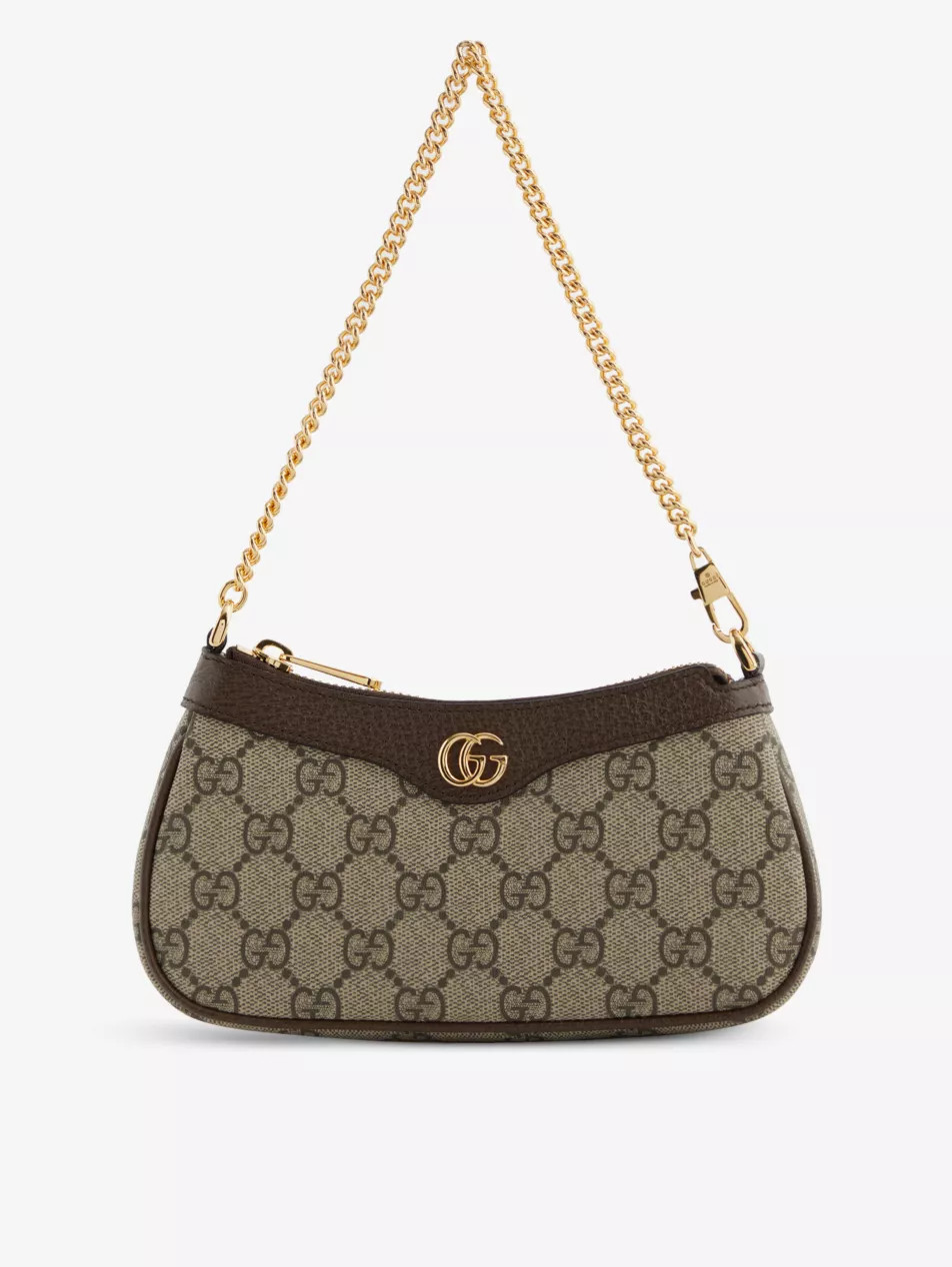 Ophidia monogram-patterned mini canvas shoulder bag | Selfridges